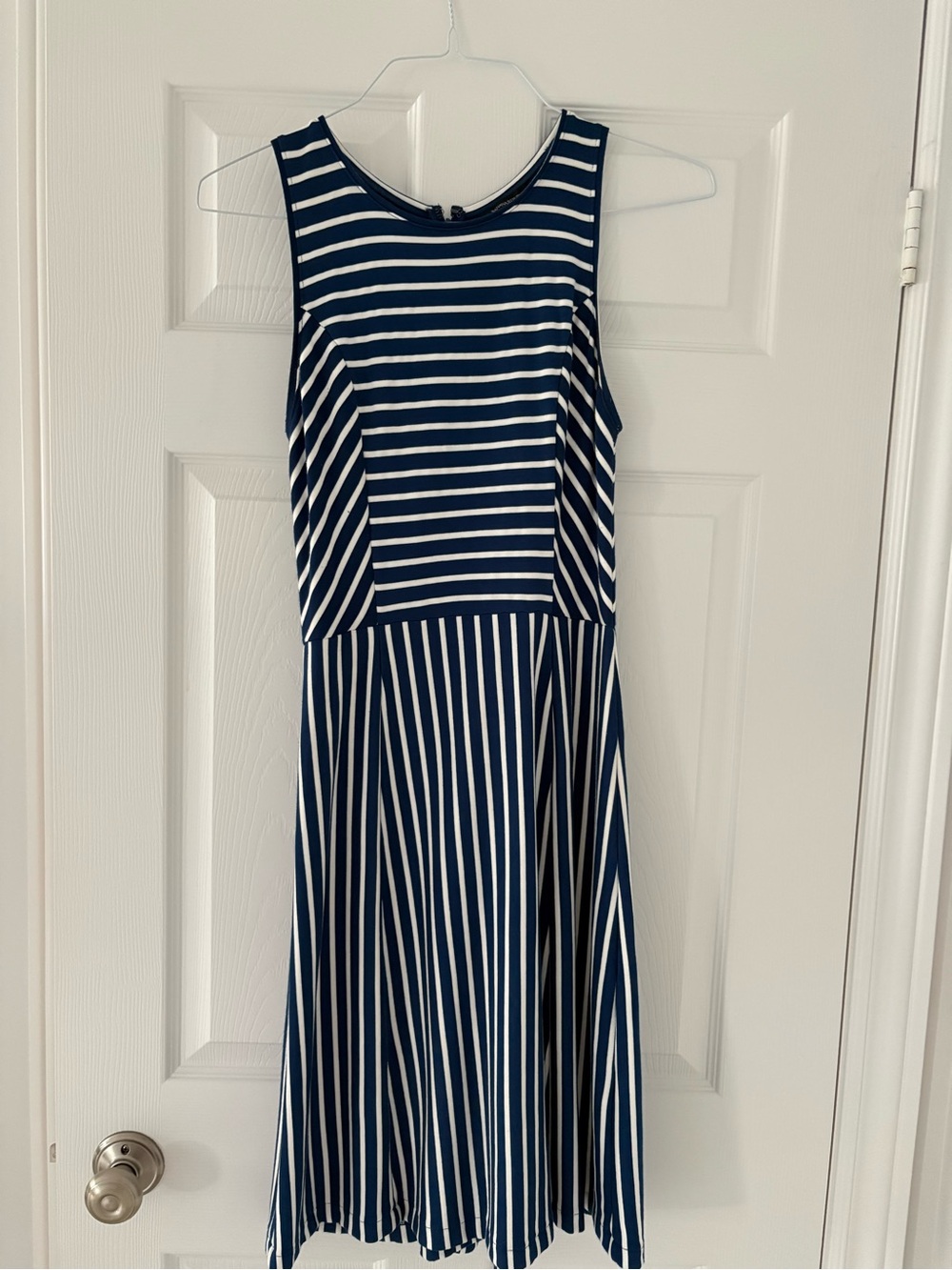 Banana Republic Navy and White Striped Sleeveless Dress